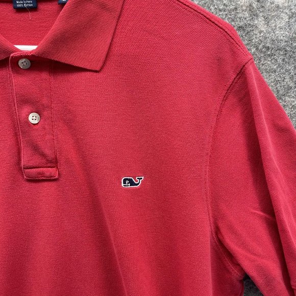 Vineyard Vines Polo Shirt Men Medium Adult Red Golf Golfer Casual Outdoors Mesh - Picture 5 of 10